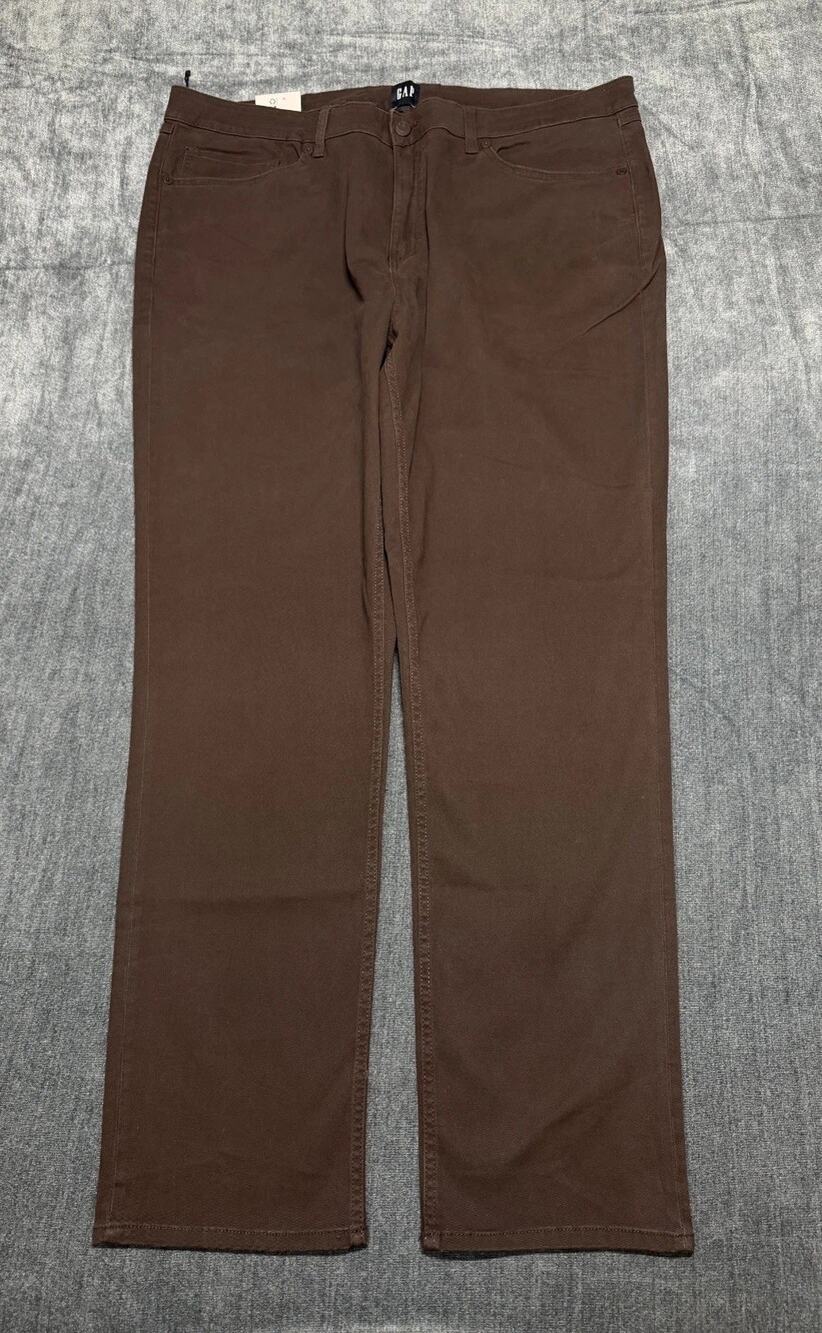 NWT Gap Slim Fit Stretch Twill Pants Men's 40x32 Brown Zip-Fly Classic 5-Pockets